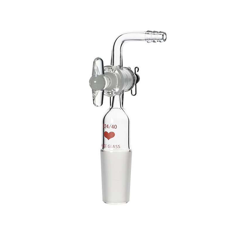 Adaptateur de gaz à robinet en verre à 90 degrés (type A)