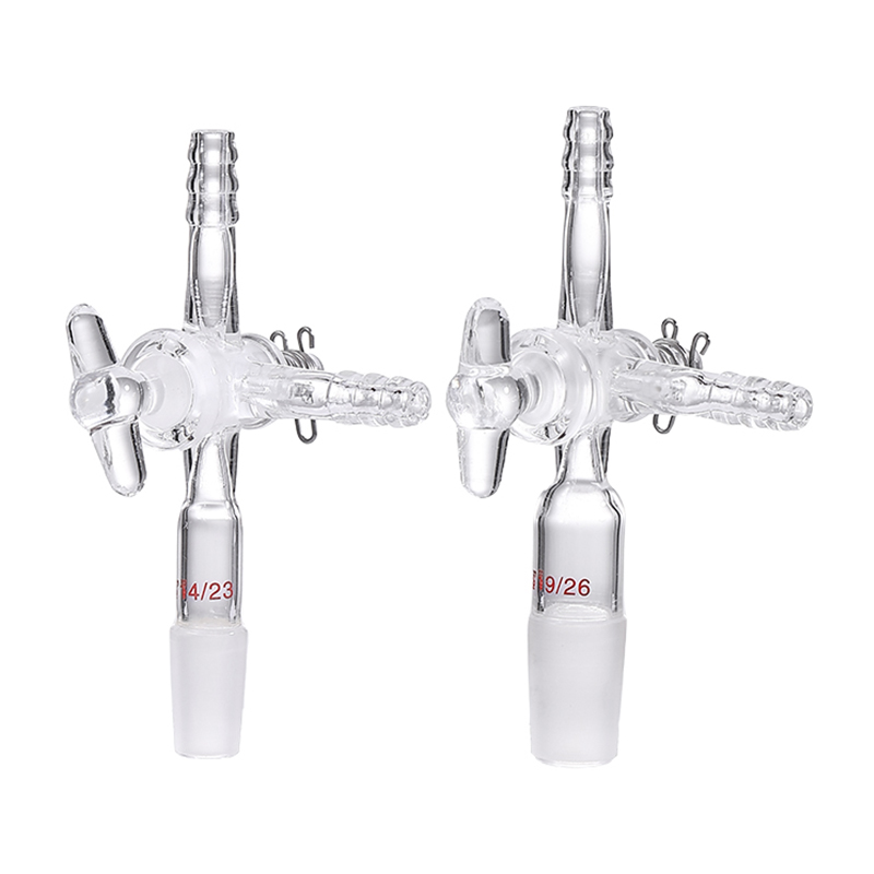 Adaptateur à trois voies avec robinet d'arrêt en verre de type T
