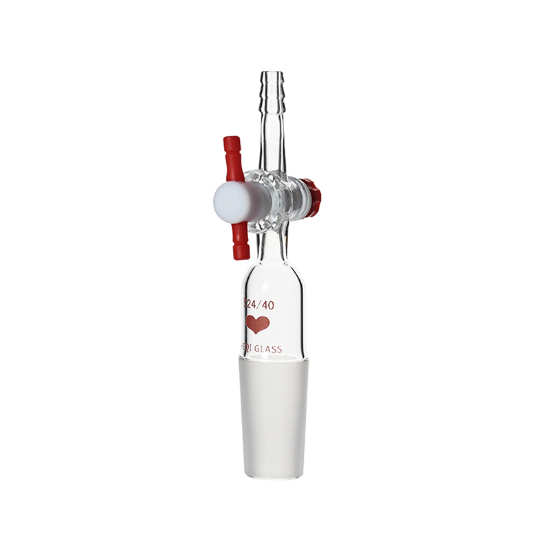 Adaptateur d'aspiration droit avec robinet en PTFE (classe A)