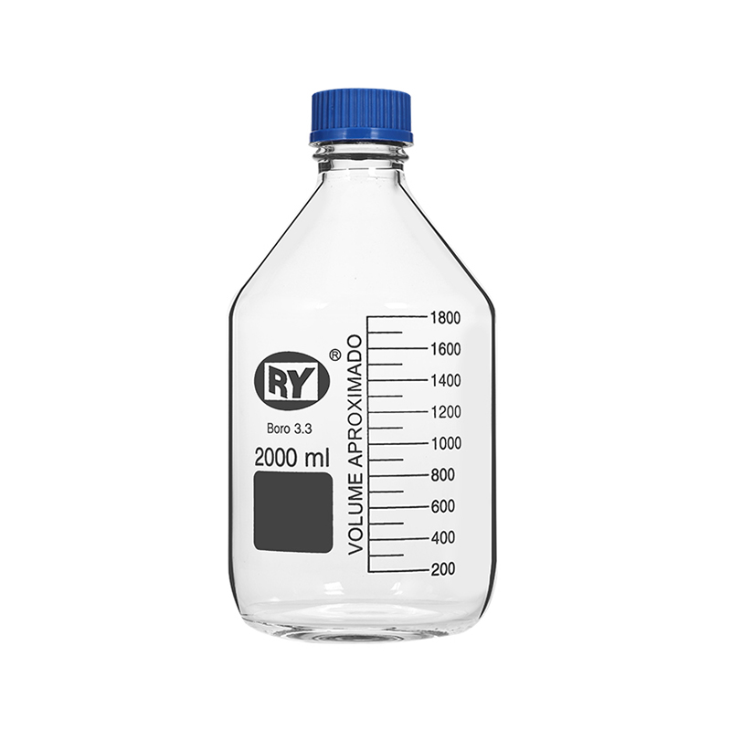 Bouteille de réactif filetée à bouchon bleu ( verre haut borosilicaté 3.3 )