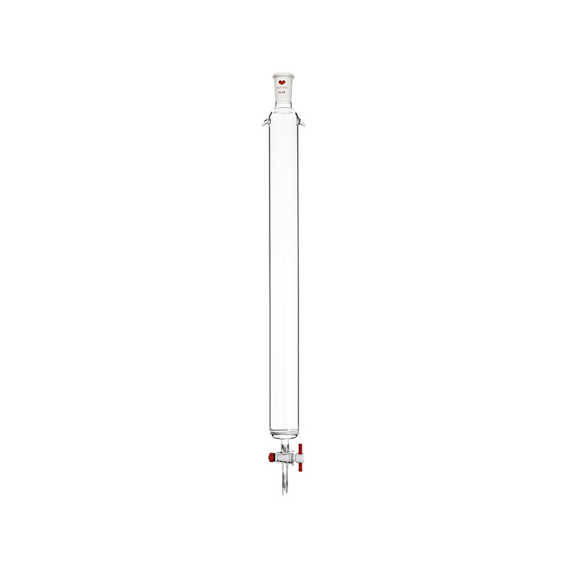 Colonne de chromatographie de classe A avec joint standard, disque fritté et robinet en PTFE